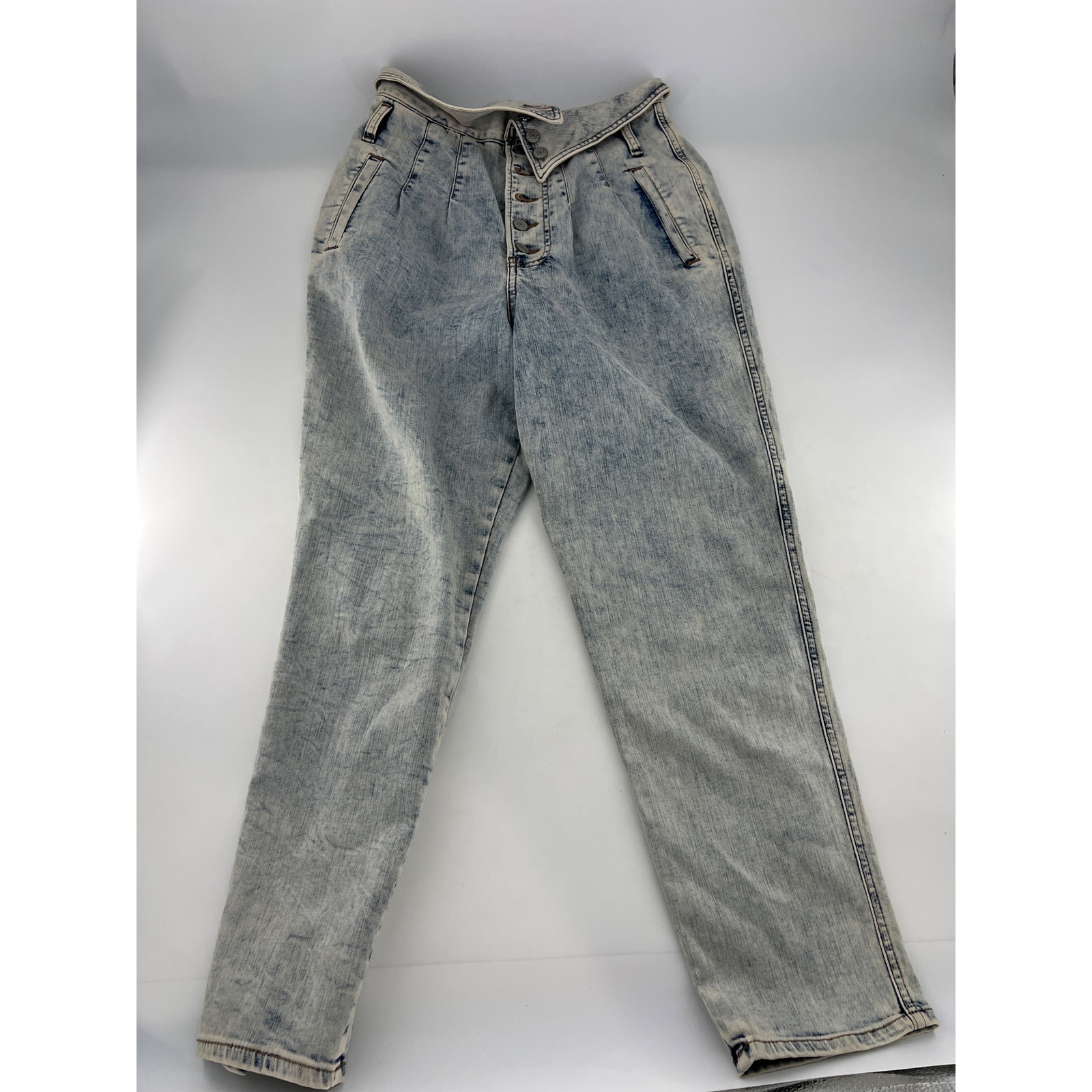 Express Tapered Ankle Jeans Womens Size 6 R Denim Light 80s High Waist Mom Y2k